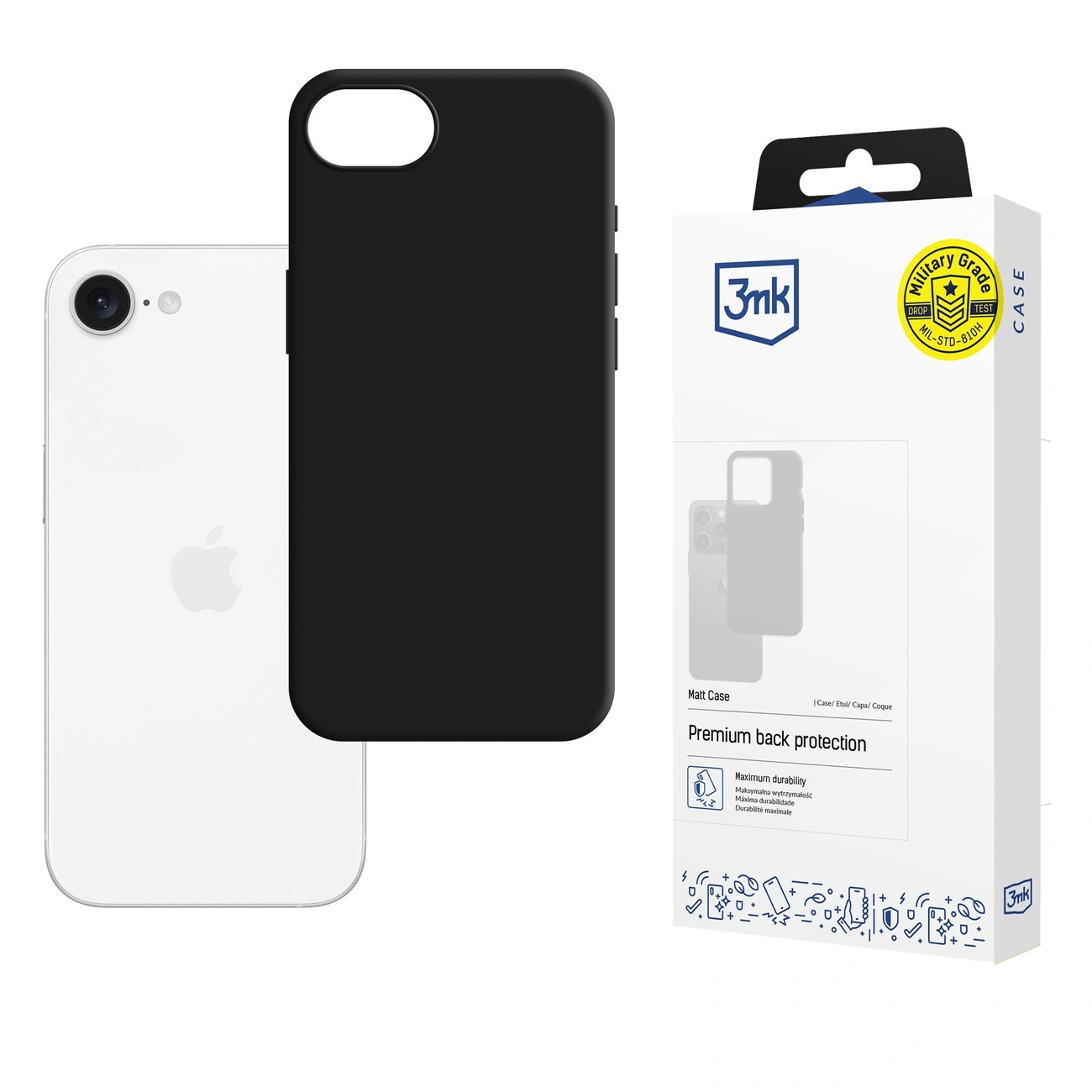 3mk Matt Case for Apple iPhone 16e / SE 4 - Black