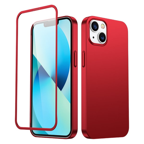 EOLJoyroom 360 Full Case front and back cover for iPhone 13 + tempered glass screen protector red (JR-BP927 red)