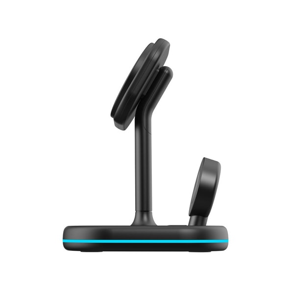 Tech-Protect QI15W-A27 3-in-1 Inductive Charger with MagSafe Stand for Smartphone / Apple Watch / AirPods - Black